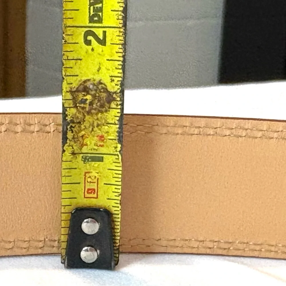 Lands' End Men's Tan Leather Belt with Gold Buckle